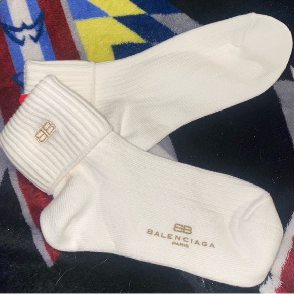 Balenciaga Cream Casual Socks - Picture 1 of 6